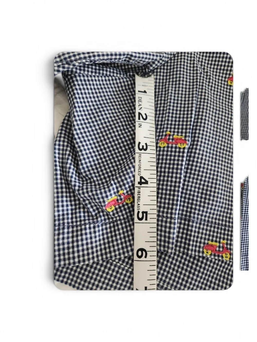 Talbots The Weekend Chino Shorts Navy Check With Applique Size 8P